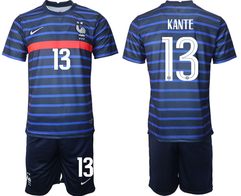 Men 2020-2021 European Cup France home blue #13 Soccer Jersey